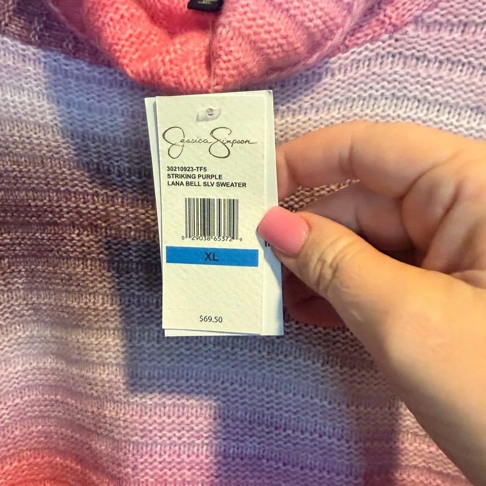 Jessica Simpson Striped Turtleneck Women's Sweater